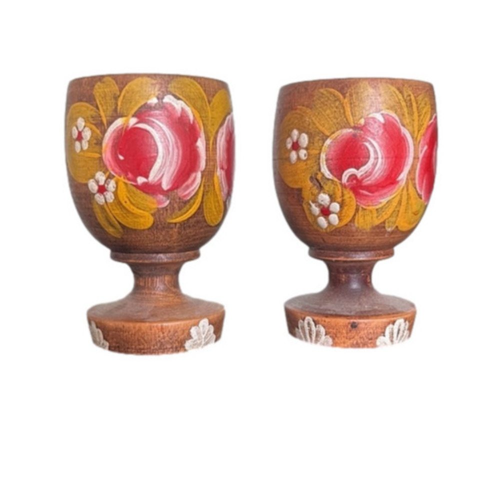 Wooden Egg Holders With Hand Painted Flowers